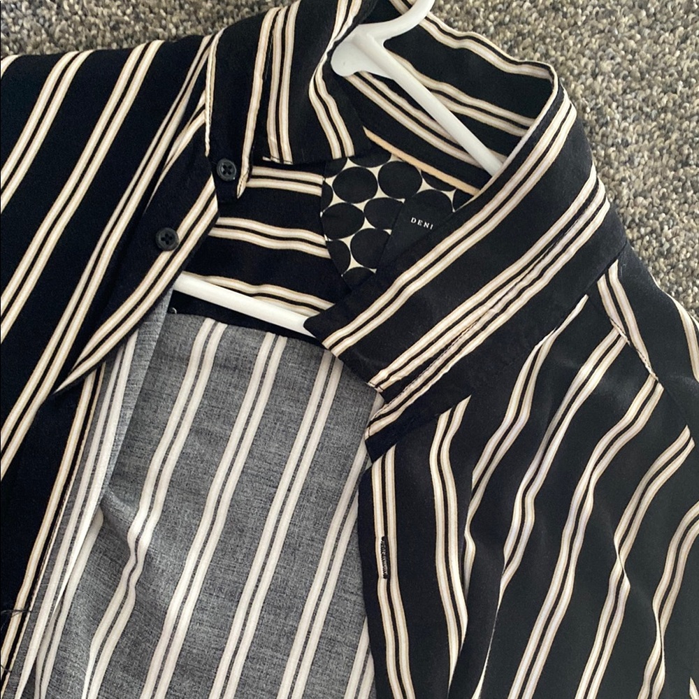 Denim & Flower Casual Black and White Button Down Shirt - Picture 4 of 5